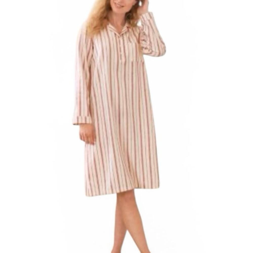 Garnet Hill Organic Cotton Striped Shirt Dress‎ Size Small NWT